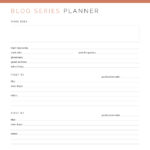 Printable pdf blog post series planner in coral