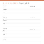 Printable pdf blog post series planner in coral