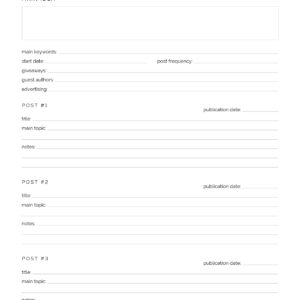 Printable pdf blog post series planner in gold