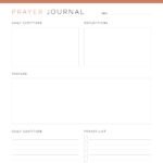 Printable prayer journal or bible study pdf in coral