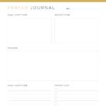 Printable prayer journal or bible study pdf in gold