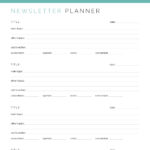 Printable pdf email newsletter planner