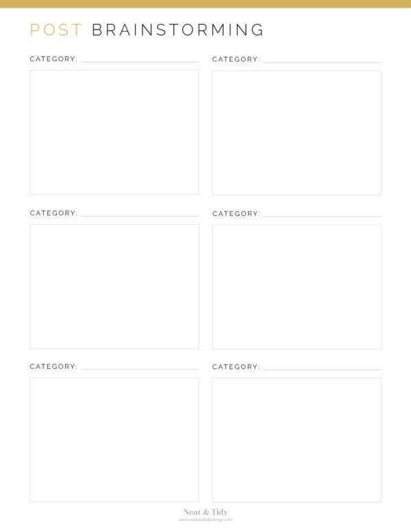 Printable blog post brainstorming pdf