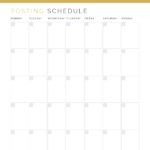 Printable Monthly blog posting schedule pdf