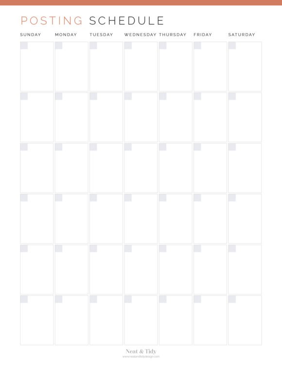Blog Posting Schedule - Neat And Tidy Design