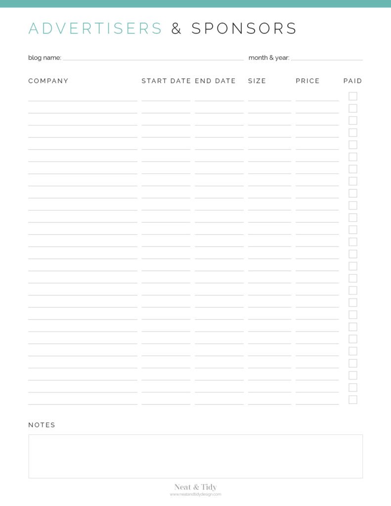 Blog Planner Kit - Neat and Tidy Design