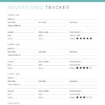 Advertising Campaign Tracker printable PDF with clickable star rating