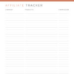 Printable pdf affiliate partner tracker