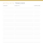 Printable pdf affiliate partner tracker