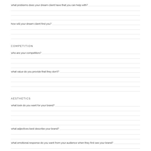 Business Branding Questionnaire - Neat and Tidy Design