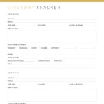 Printable PDF Blog Giveaway Tracker