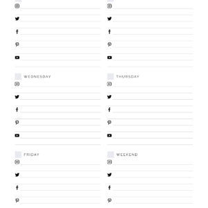 Printable pdf Social media planner - A4