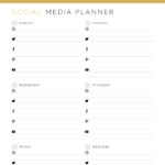 Printable pdf Social media planner - A4