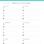 Printable pdf Social media planner - A4