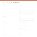 Printable PDF Weekly Planner for Bloggers in coral