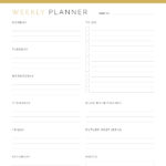 Printable PDF Weekly Planner for Bloggers in Gold