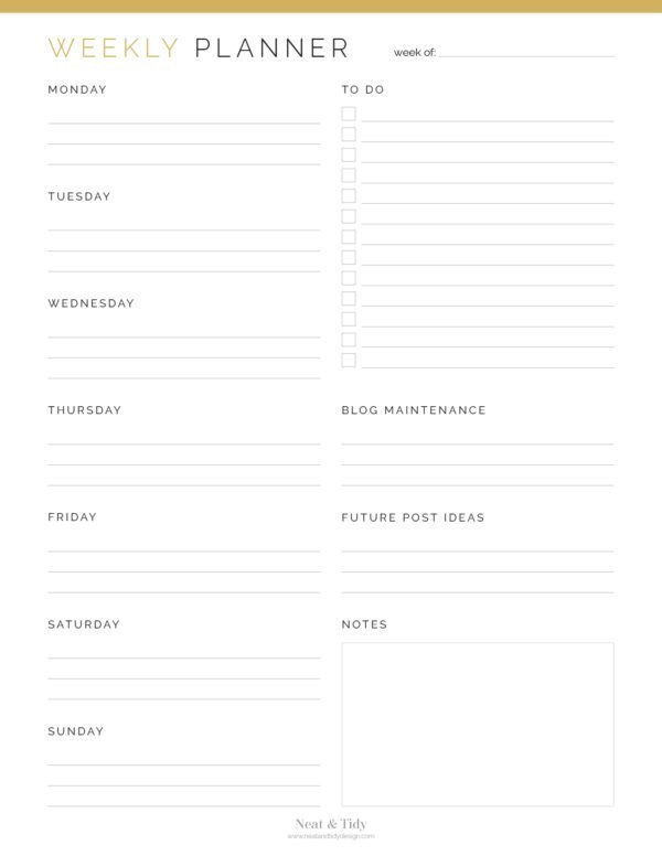 Blog Planner Kit - Neat and Tidy Design