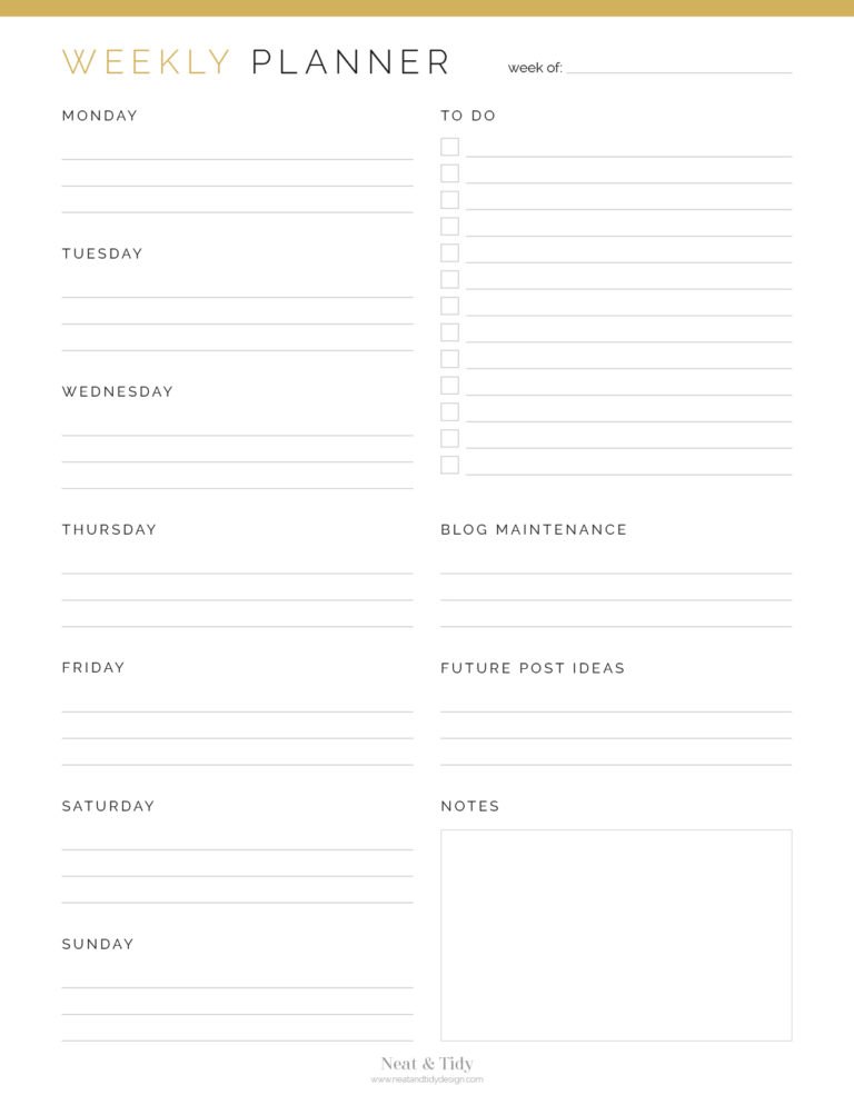 Blog Planner Kit - Neat and Tidy Design