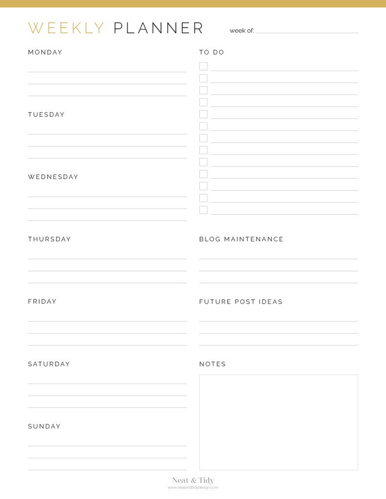 Blog Planner Kit - Neat and Tidy Design