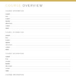 Printable student planner Course overview PDF