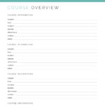 Printable student planner Course overview PDF