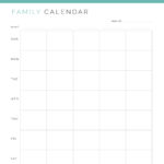 Family Calendar for 5 people, Sunday start, printable PDF