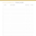 Printable PDF Assignment Tracker for your school binder