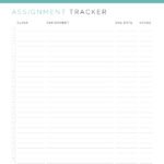 Printable PDF Assignment Tracker for your school binder