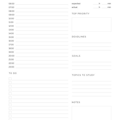 Daily & Weekly Study Schedule - Neat and Tidy Design