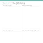 Family traditions printable PDF