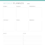 Printable PDF weekly planner
