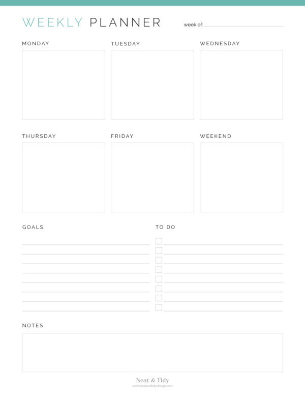 Weekly Planner (2 layouts) v1 - Neat and Tidy Design