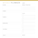 Printable weekly vertical planner with Sunday or Monday start