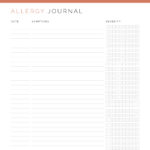 Printable allergy log to track allergy symptoms