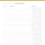 Printable allergy log to track allergy symptoms