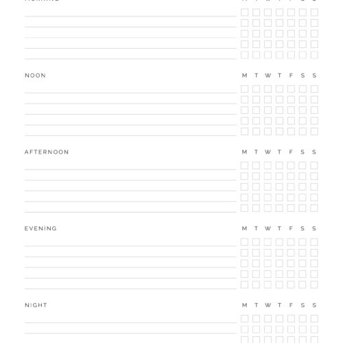 Daily & Weekly Routines Planner - Neat and Tidy Design