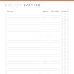 Printable project tracker