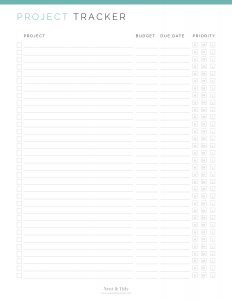 Project Tracker - Neat and Tidy Design