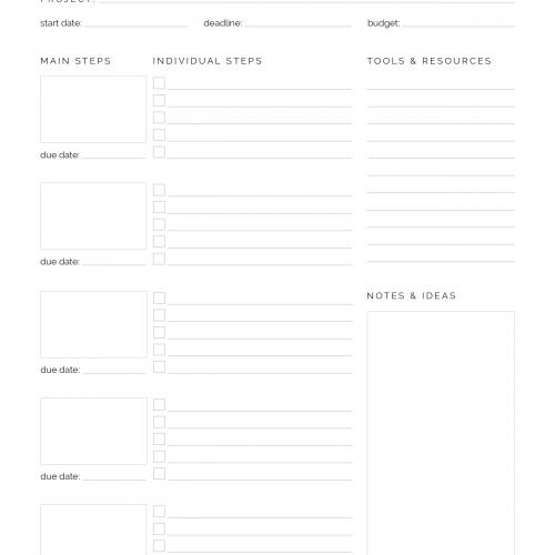 Project Planner - Neat and Tidy Design