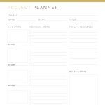 Printable PDF Project planner with task list