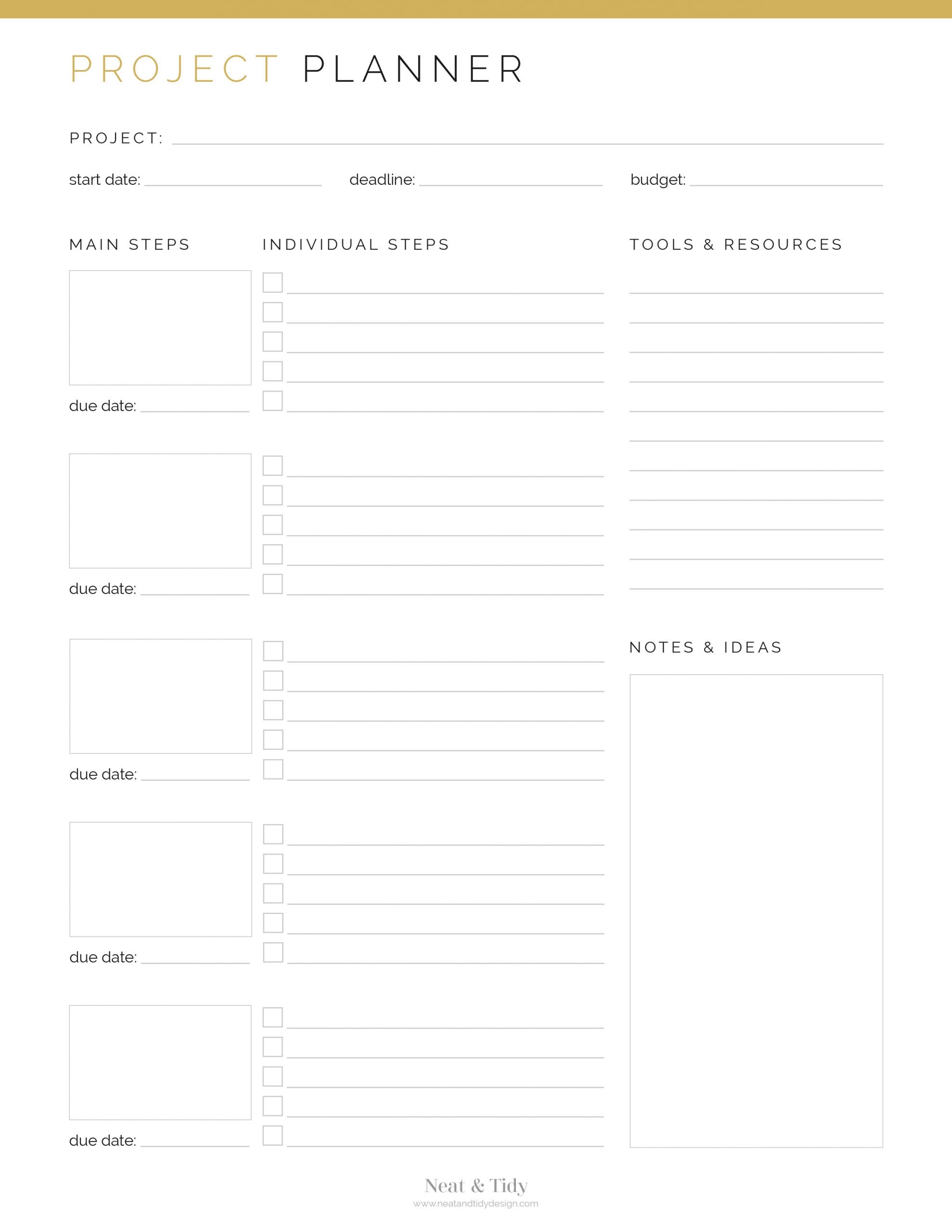 Project Planner - Neat and Tidy Design