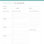 Printable PDF Project planner with task list