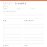 Printable PDF Project planner with task list, supply list and expenses log