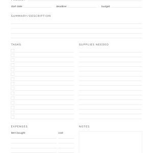 Project Planner - Neat and Tidy Design