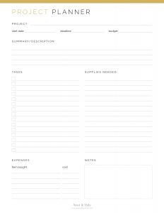 Project Planner - Neat and Tidy Design