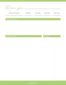 Colourful Recipe Cards v9 - Neat and Tidy Design