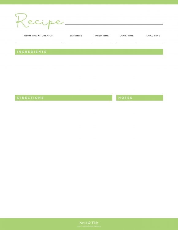 Minimalist Recipe Page - Neat and Tidy Design