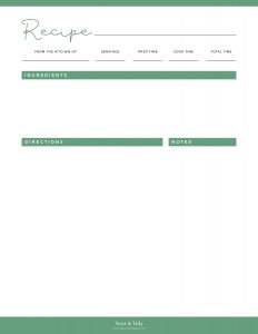Colourful Recipe Cards v9 - Neat and Tidy Design
