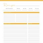 Printable full page recipe card in 6 fun colours