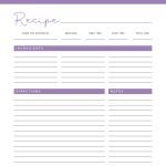 Minimalist Recipe Page - Neat and Tidy Design